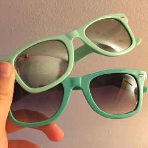 Pair of blue sunglasses